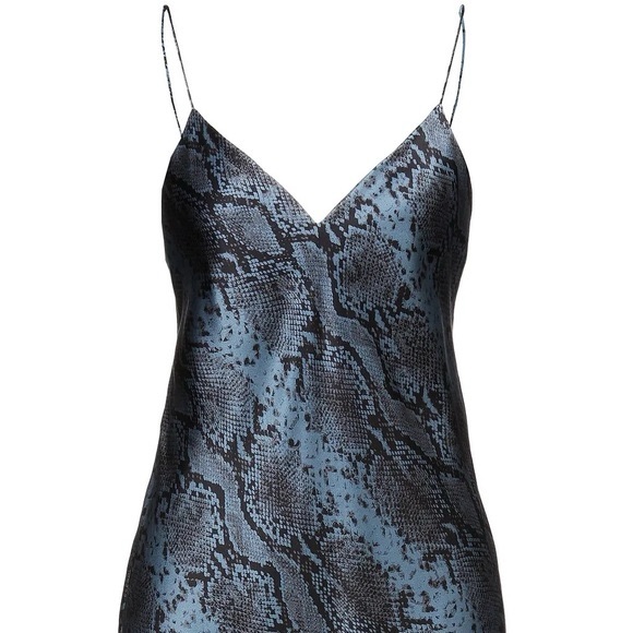NWT Cami NYC Silk Snake-Print Slip Dress in Slate Blue and Black - Size Medium - Picture 11 of 12